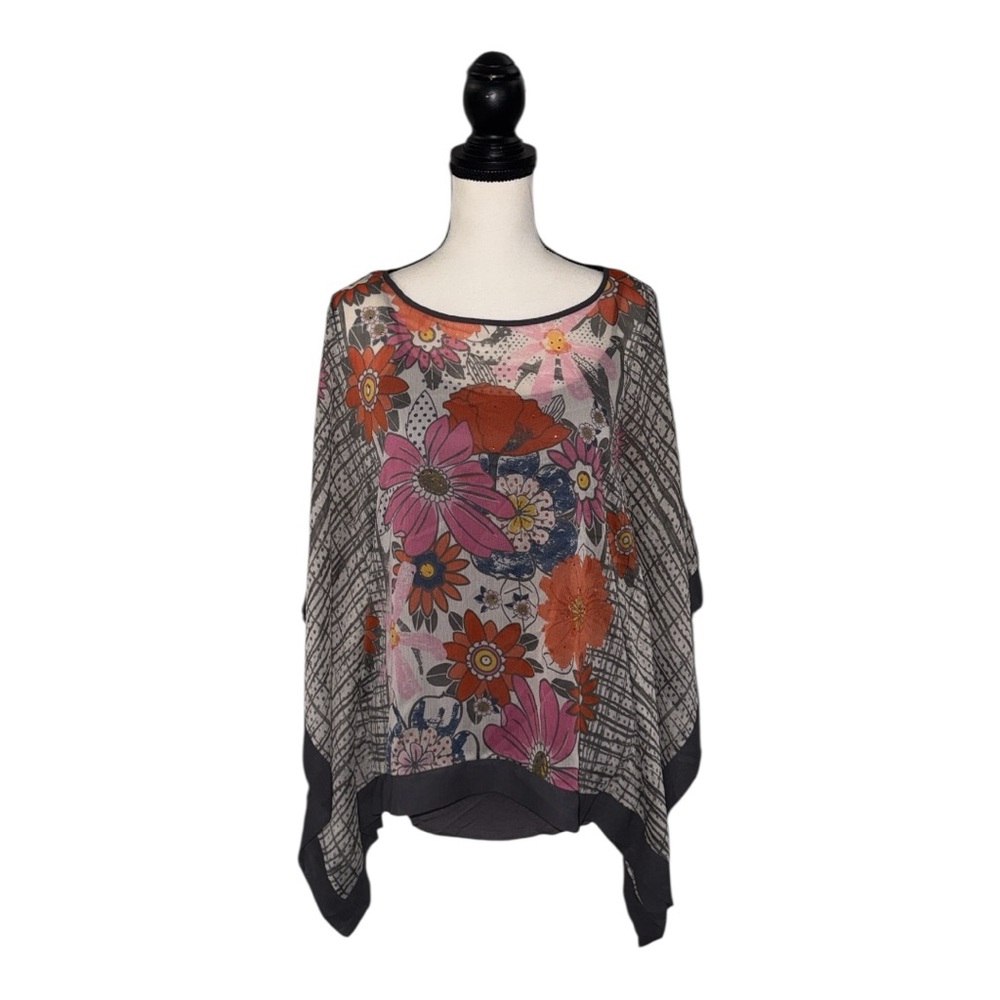 Multiples Women's Floral Geometric Blouse - Pink and Orange